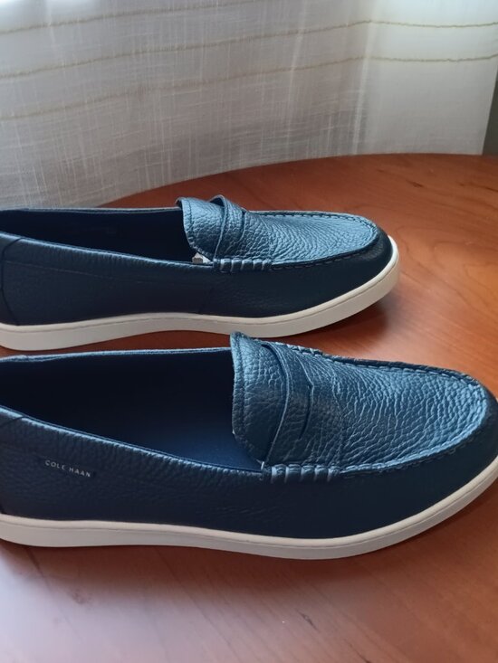 NWT Cole Haan Mens Navy Blue Pinch Leather Slip On Penny Loafer Size 11M main image 4
